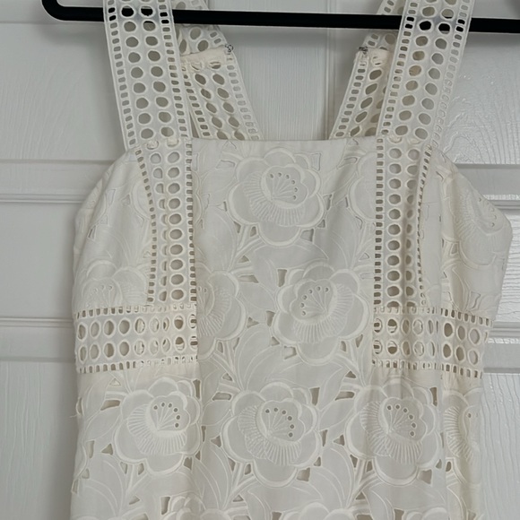 J. Crew Collection Ivory Austrian Eyelet Lace Midi Dress - Picture 9 of 15